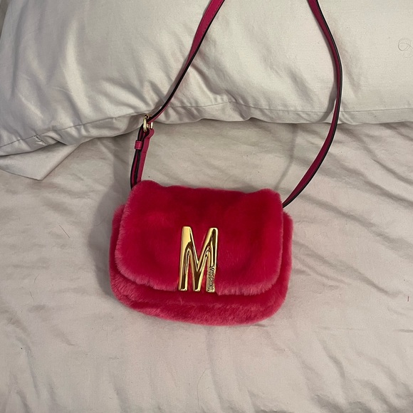Moschino Handbags - Moschino Couture hot Pink fuchsia faux fur mini crossbody bag SOLD